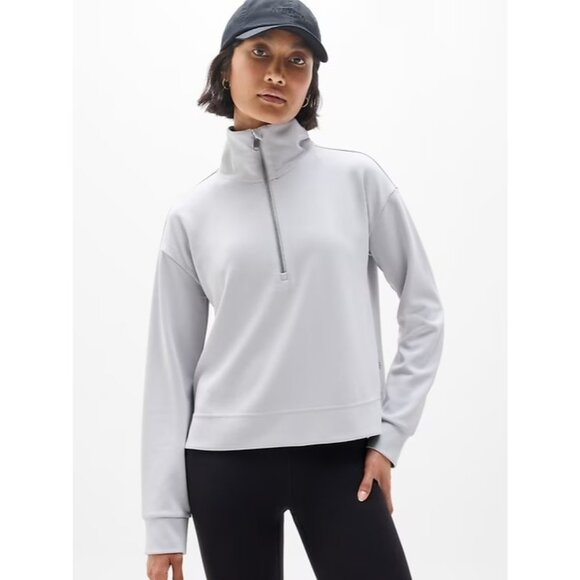 Athleta Tops - New Athleta S Seasoft Quarter Zip Sweatshirt Quartz Grey Small